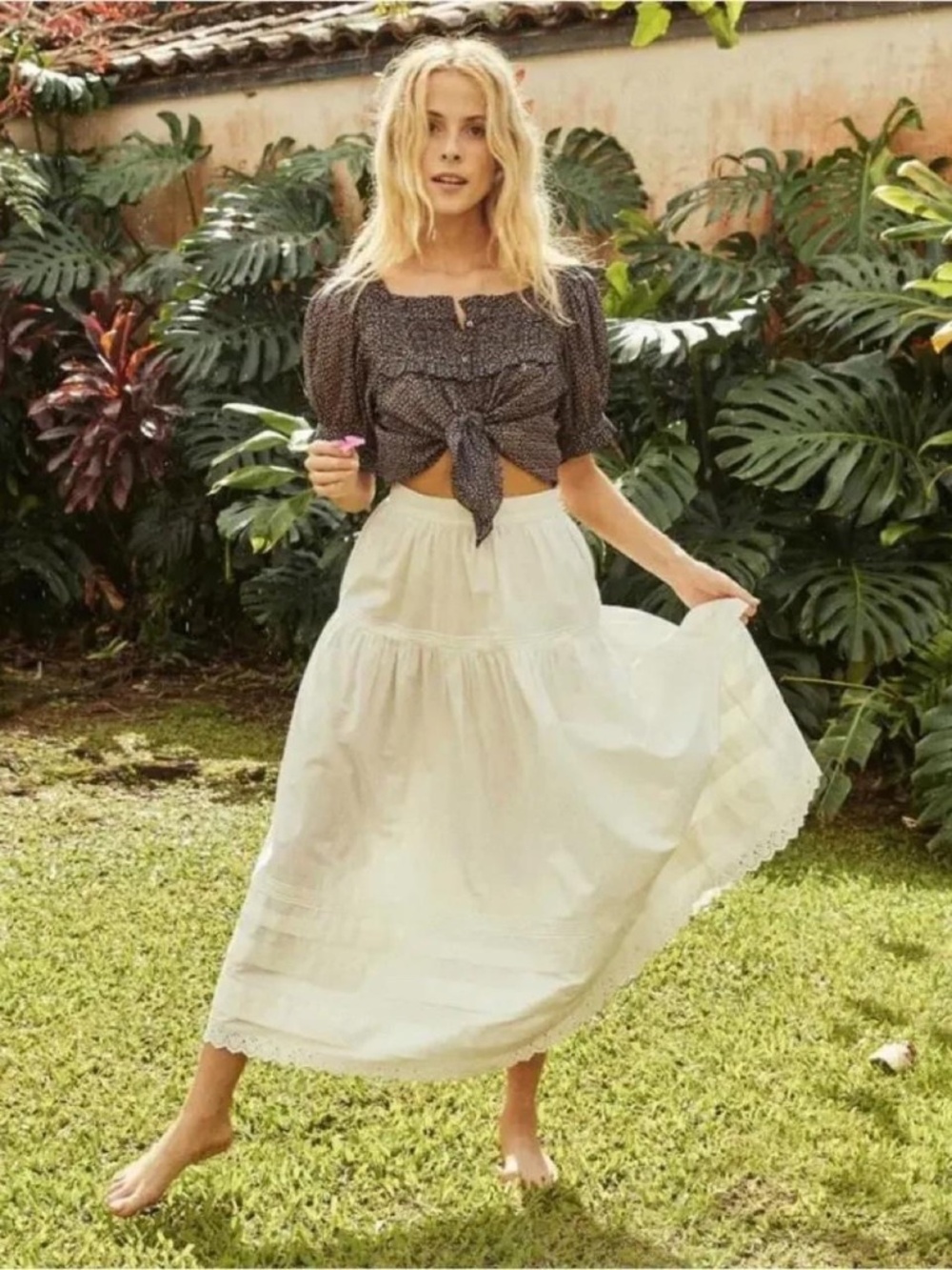 DÔEN Farley top in Navy Bisou